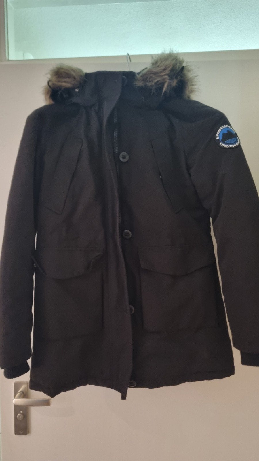 Superdry Everest Explorer Expedition Company winterjas, Maat 38/40 (M), Superdry, Zwart, Ophalen of Verzenden
