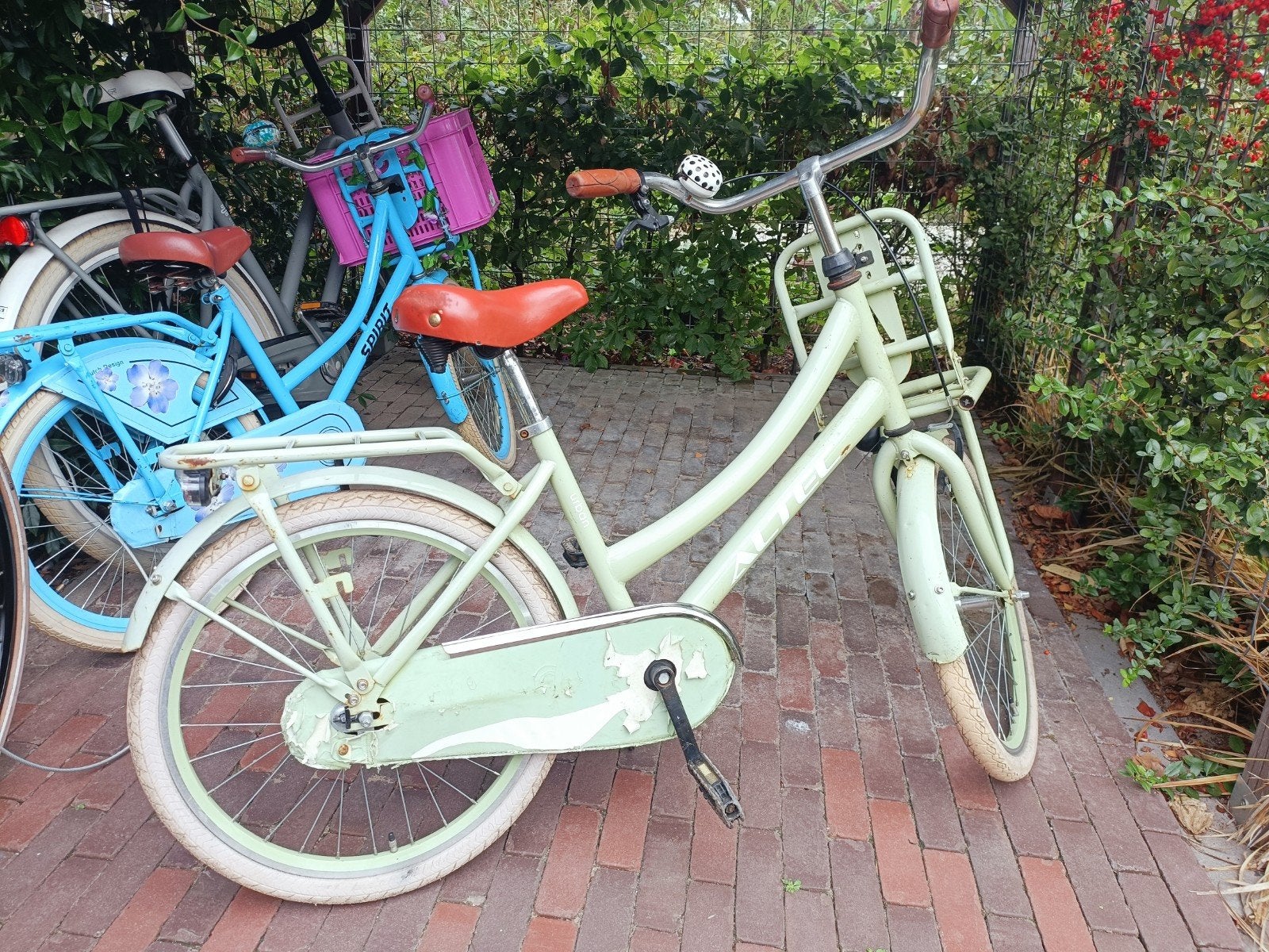 Gebruikte meisjesfiets - Lichtgroen 24", Fietsen en Brommers, Terugtraprem, Gebruikt, Minder dan 47 cm, Ophalen