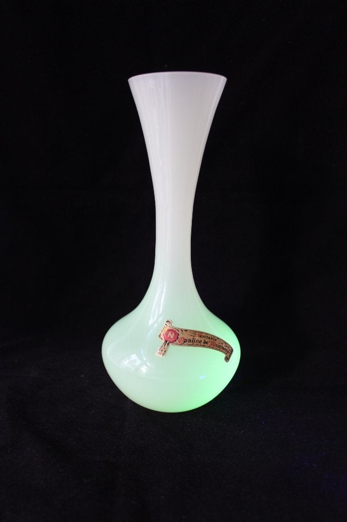 Vintage Murano Nason uranium glas vaas 1950, Ophalen