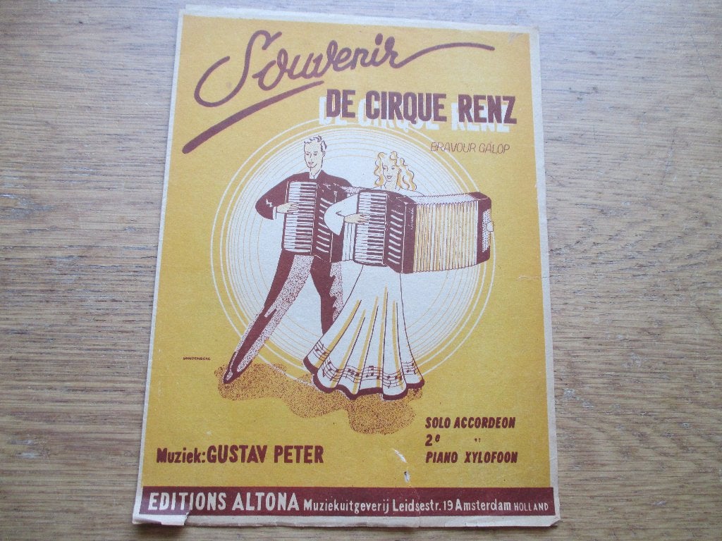 SOUVENIR DE CIRQUE RENZ - VOOR ACCORDEON, Gebruikt, Accordeon, Ophalen of Verzenden, Artiest of Componist