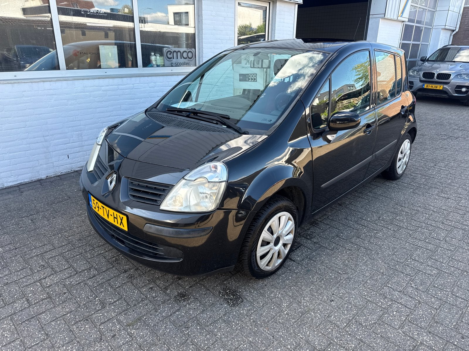 Renault Modus 1.2 16V E4 2007 Zwart, Auto's, Voorwielaandrijving, 74 pk, 4 cilinders, 1055 kg