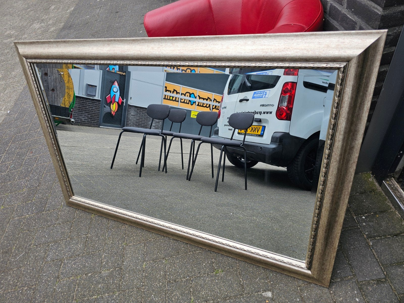 Nette spiegel 137x87, Huis en Inrichting, Ophalen, ., 125 cm of meer, Zo goed als nieuw