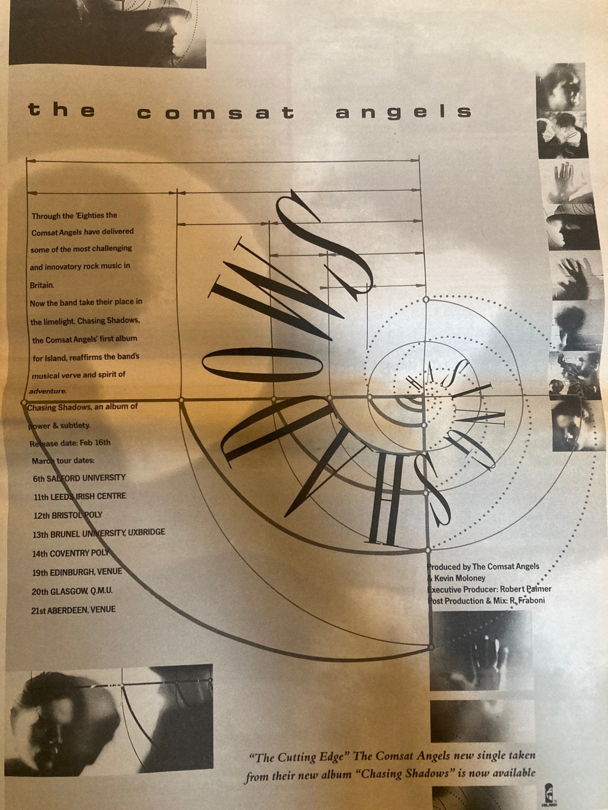 COMSAT ANGELS The Cutting Edge release A3 advertentie, Cd's en Dvd's, Ophalen of Verzenden, Zo goed als nieuw