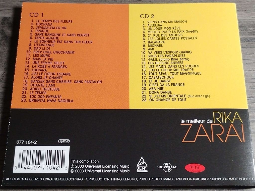 Rika Zarai ‎– Le Meilleur De Rika Zarai [2 CD], Ophalen of Verzenden, Zo goed als nieuw