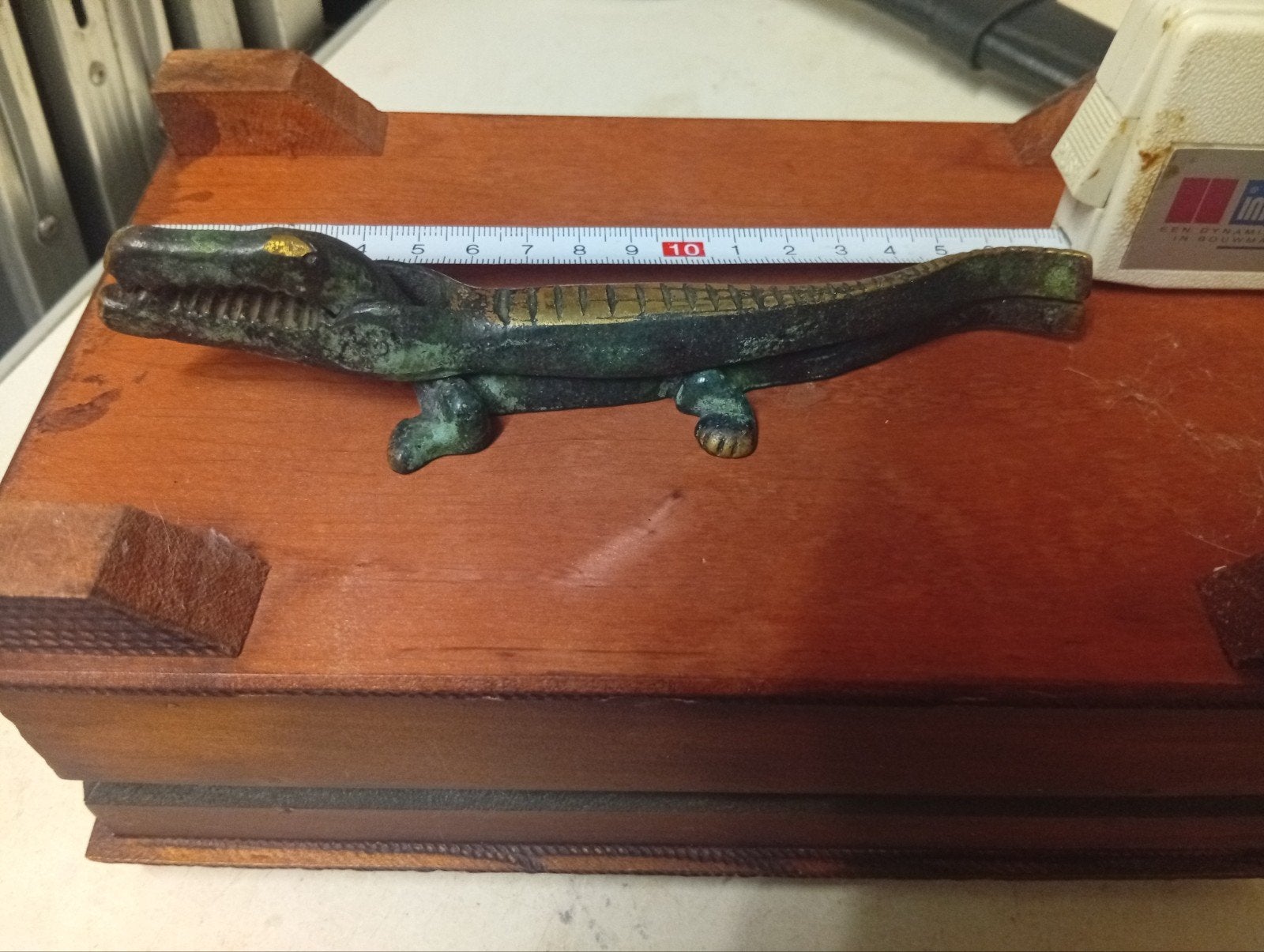 Vintage bronzen krokodil tang / notenkraker, Ophalen of Verzenden