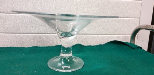 schaal glas op voet, krosno, Ophalen of Verzenden, 'T Olde Gre-j, Info@toldegrej.nl, Endepoelstraat 20f Didam