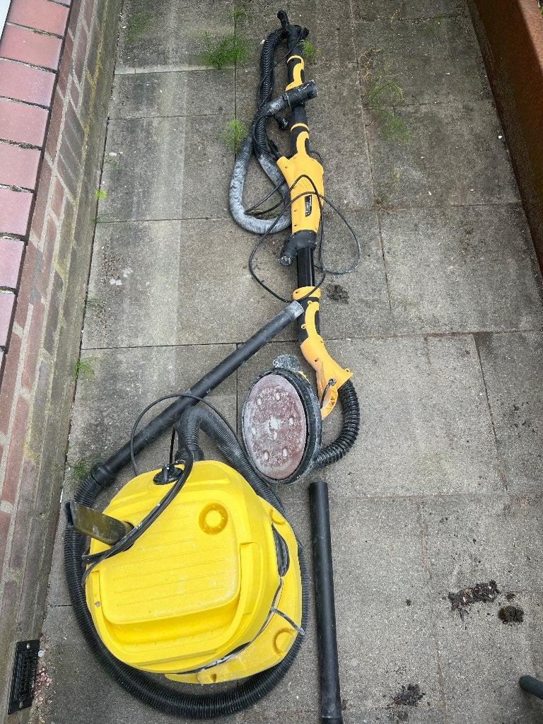 Wand en plafond schuurmachine + stofzuiger karcher, Ophalen, Gebruikt, 600 tot 1200 watt, Vlakschuurmachine
