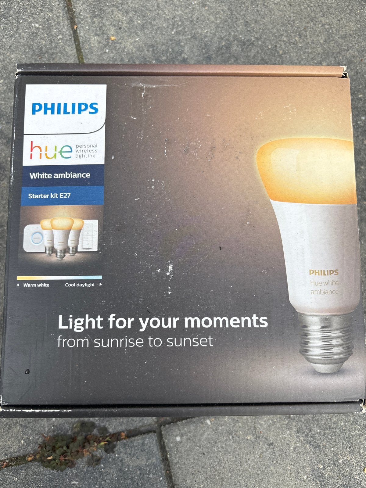 Philips Hue White Ambiance Starter Kit E27 nieuw, Philips Hue, Instelbaar wit, 60 watt of meer, Zo goed als nieuw