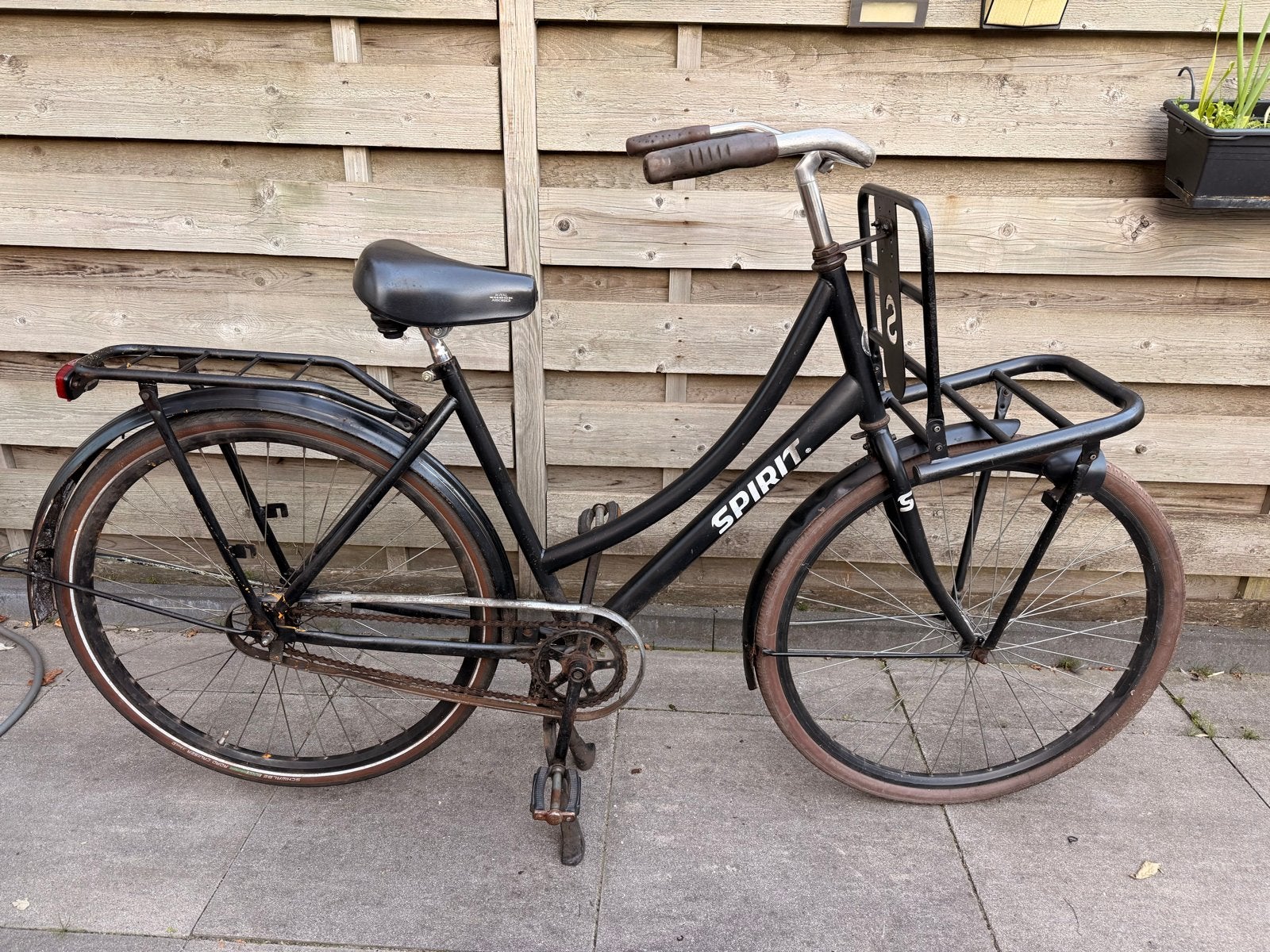 Spirit transportfiets damesfiets met voordrager 28 inch 53cm, Terugtraprem, Ophalen, Overige merken, 53 tot 56 cm