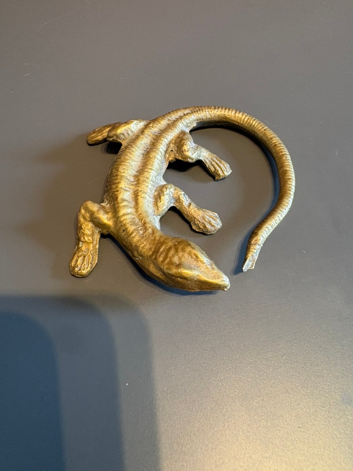 Vintage massief messing salamander / hagedis– zwaar gietwerk, Verzenden