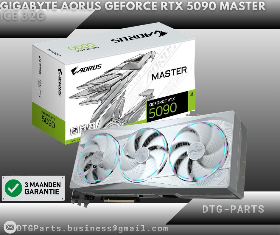 *NIEUW* Gigabyte AORUS GeForce RTX 5090 MASTER ICE 32G, Computers en Software, Videokaarten, Nieuw, Nvidia, PCI-Express 4.0, Overige soorten