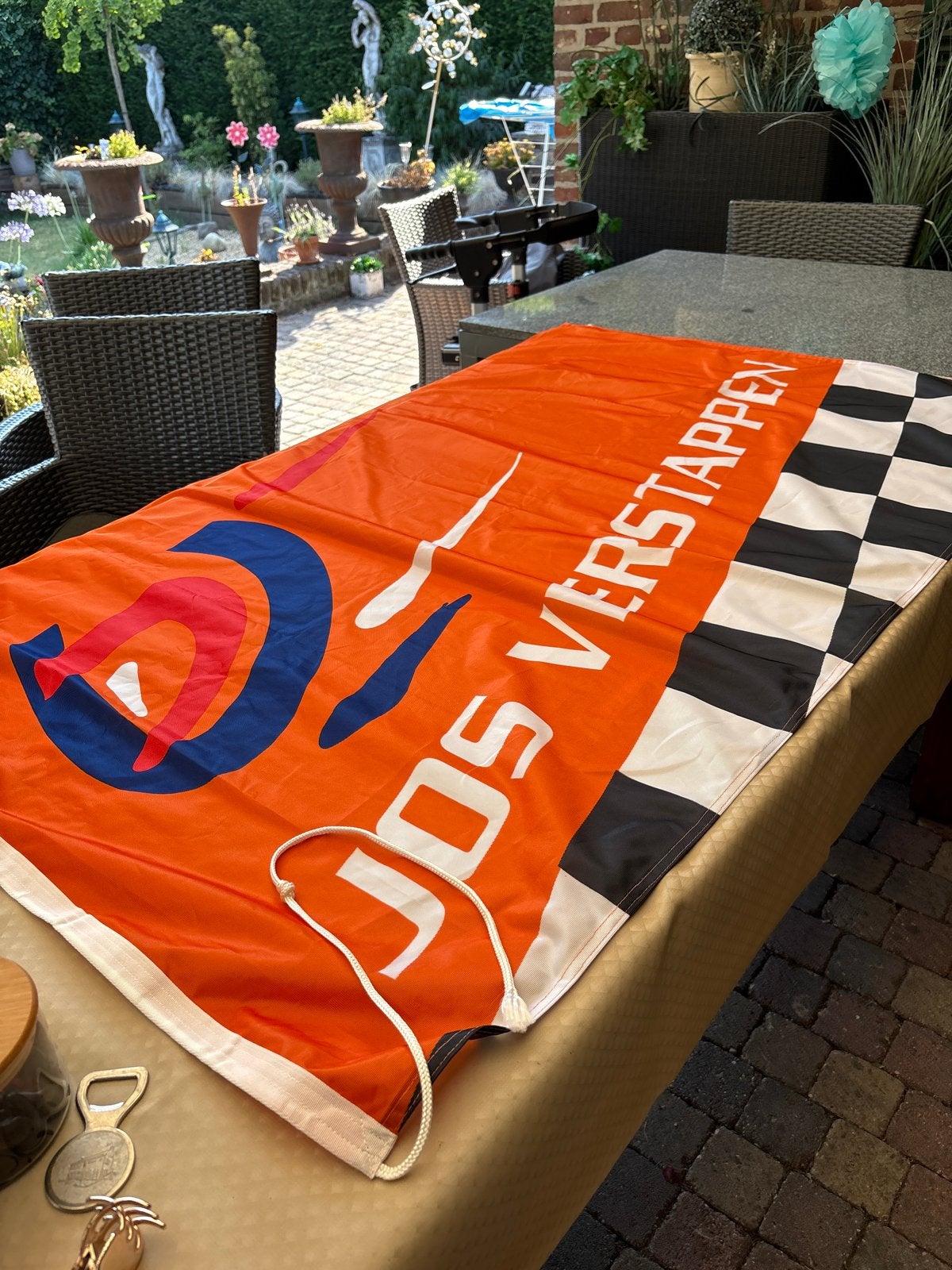 Jos Verstappen Formule 1 Vlag - 1.50m x 95cm, Ophalen of Verzenden, Gebruikt, Formule 1