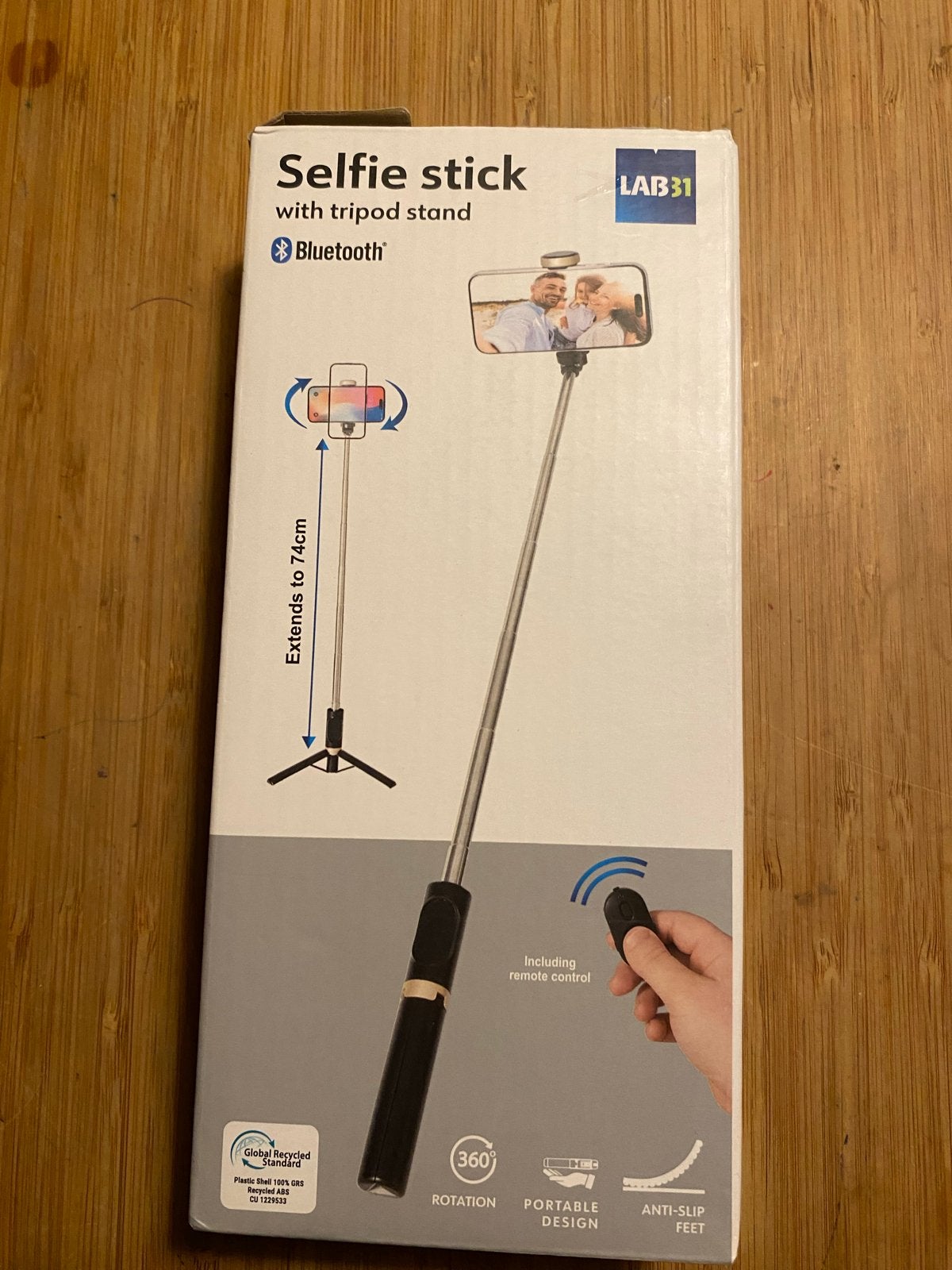 LAB31 Selfie Stick met Statief en Bluetooth Afstandsbedienin, Bluetooth, Ophalen of Verzenden, Nieuw, Overige Merken
