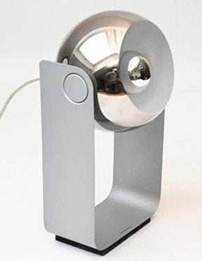 Mooie chroom Space age / eyeball tafellamp van Massive, Zo goed als nieuw, Metaal, 34 cm, Design