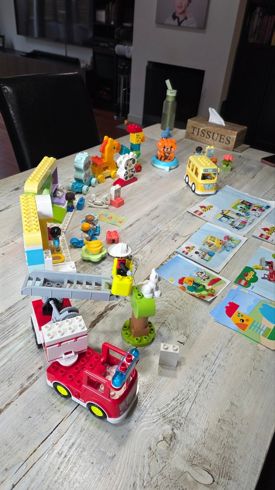 Grote set LEGO Duplo: Brandweer, Schoolbus, Dieren & Meer!, Kinderen en Baby's, Speelgoed | Duplo en Lego, Ophalen of Verzenden