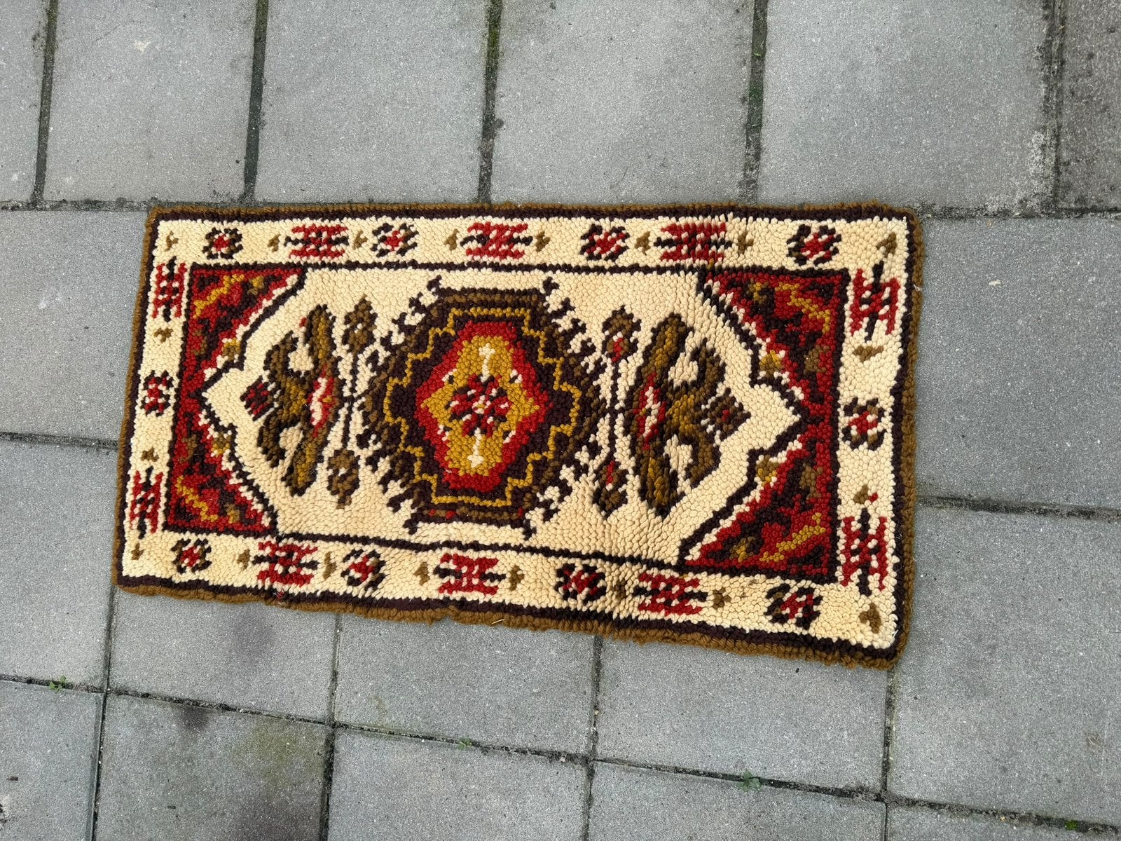 Vintage meubel/tafel/vloer kleed tapijt, Ophalen of Verzenden