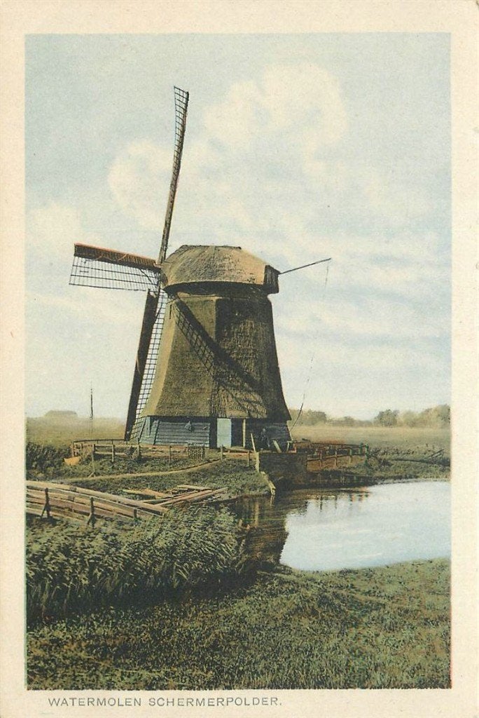 701-342-031 Schermerpolder Watermolen, Verzenden, Voor 1920, Noord-Holland