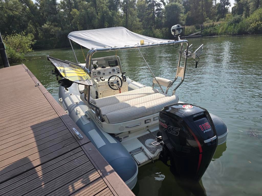 BWA560 Rib met 115pk Mercury ProXS, Watersport en Boten, Ophalen, Gebruikt, Benzine, Overige materialen