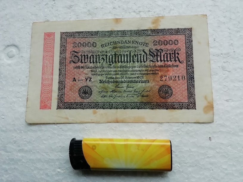 Duitse 20000 Reichsmark bankbiljet uit 1923, Ophalen of Verzenden, Duitsland, Los biljet