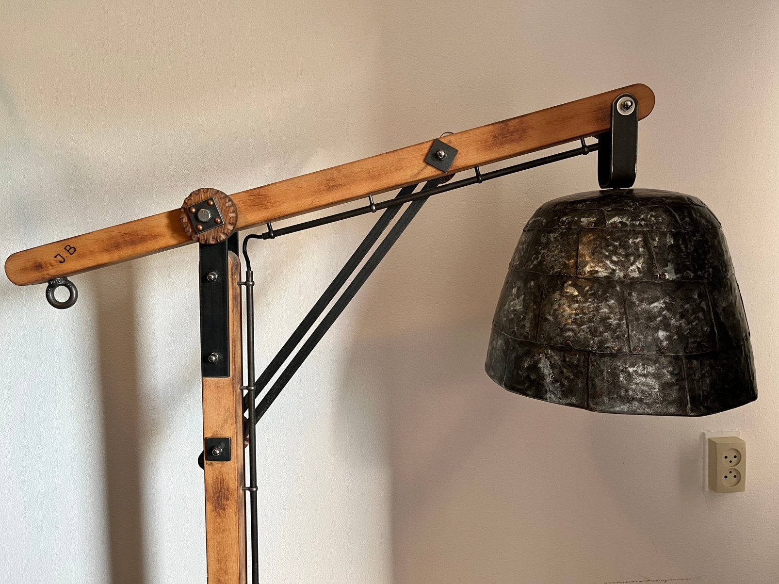 Industriële vintage vloerlamp, Huis en Inrichting, Ophalen, Zo goed als nieuw