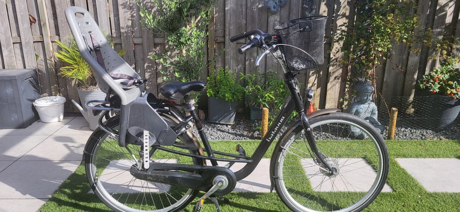 Batavus damesfiets met kinderzitje en mand, Velgrem, Batavus, Ophalen of Verzenden, 53 tot 56 cm