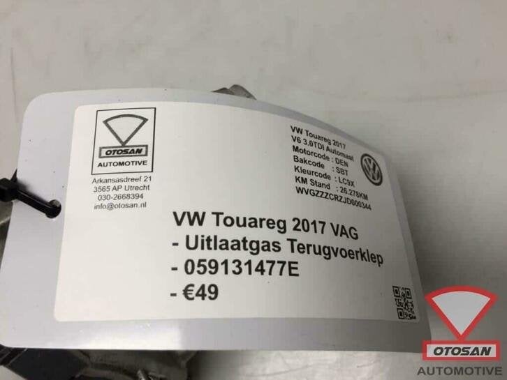 vw touareg 2017 vag uitlaatgas terugvoerklep 059131477e, Gebruikt, Volkswagen, Volkswagen AG, Berliner Ring 2
38440  Wolfsburg, DE