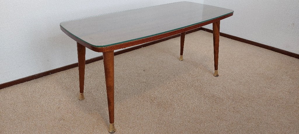 Vintage Retro sixties salontafel, Ophalen, Gebruikt, 50 tot 100 cm, Teakhout