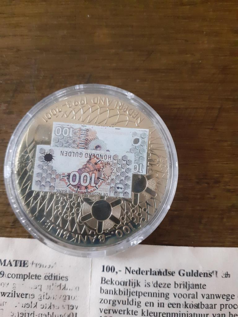 100 gulden munt met waarde certificaat, Ophalen of Verzenden, Nederland, Munten