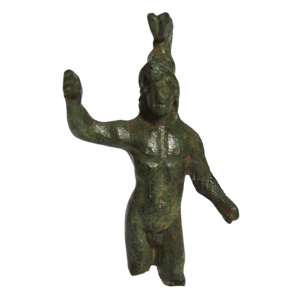 Bodemvondst bronzen romeinse beeldje Mars, Antiek en Kunst, Antiek | Koper en Brons, Verzenden
