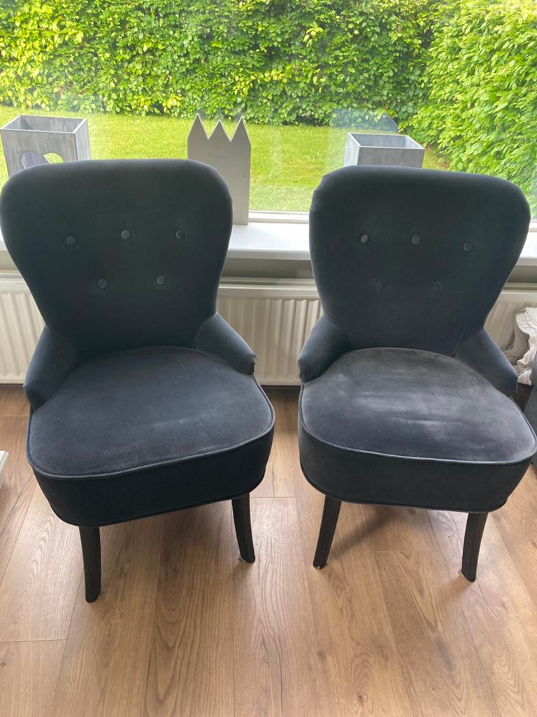 Barokstijl stoeltjes Ikea zwart, Huis en Inrichting, Ophalen, Gebruikt, Zwart, Overige materialen