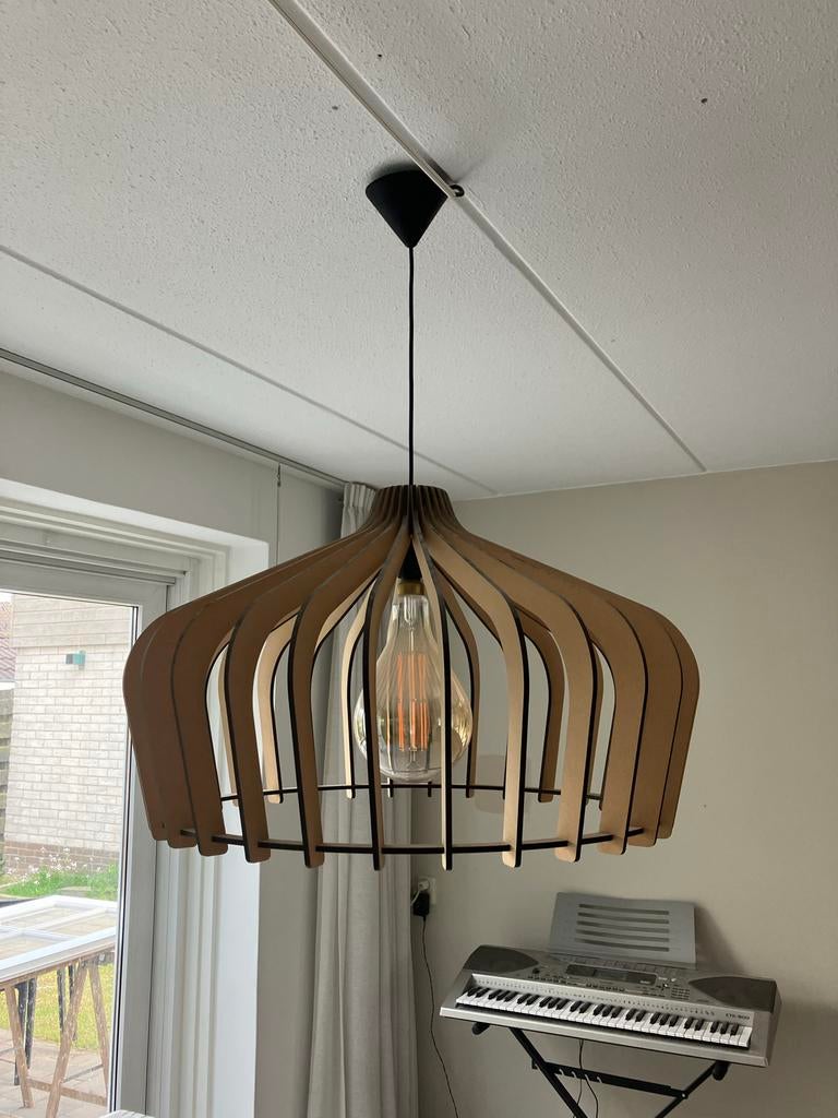 BLIJ design hanglamp - hout / naturel, Huis en Inrichting, Ophalen, Zo goed als nieuw, Hout, 50 tot 75 cm