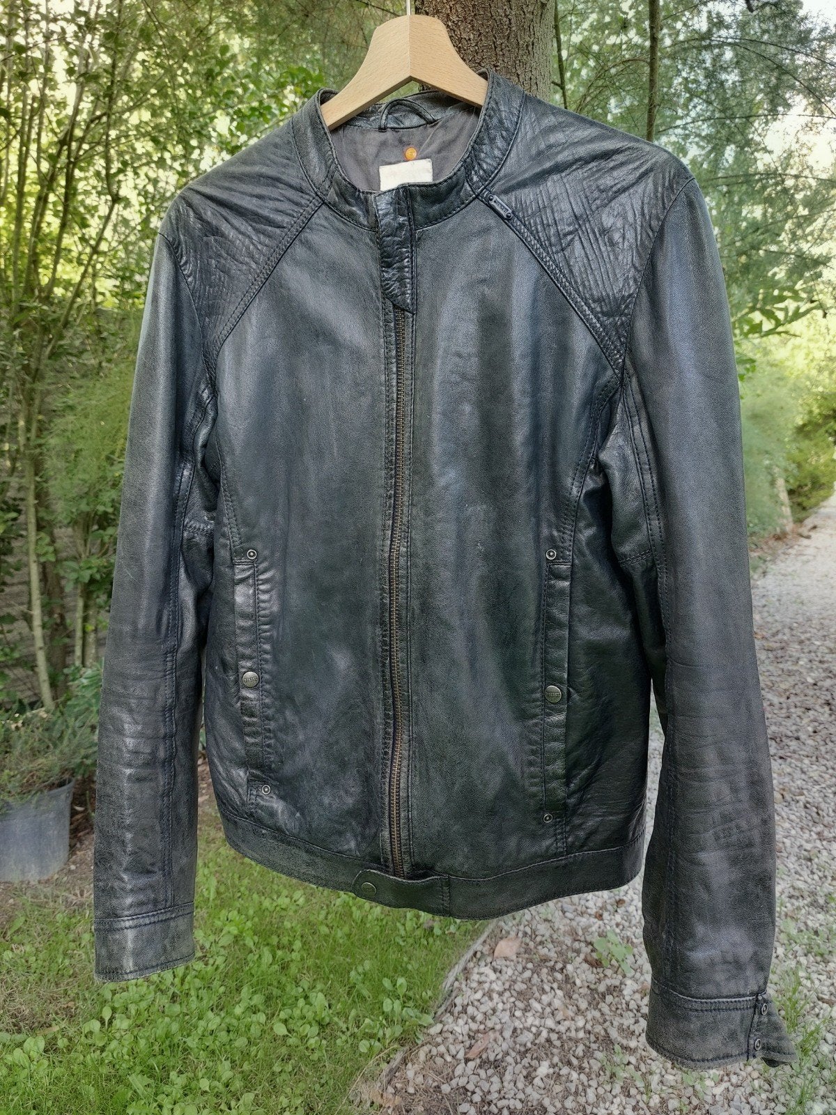 Zacht leren Jas, DIESEL, blauwzwart, heren mt S, Diesel, Zwart, Ophalen of Verzenden, Gedragen