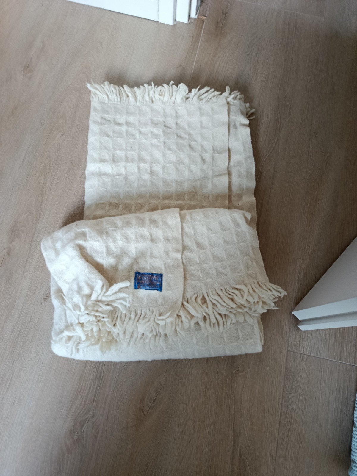 Pendleton Wollen Deken - Crème zgan. gratis extra dekens, Ophalen of Verzenden, Zo goed als nieuw, Wit, Deken