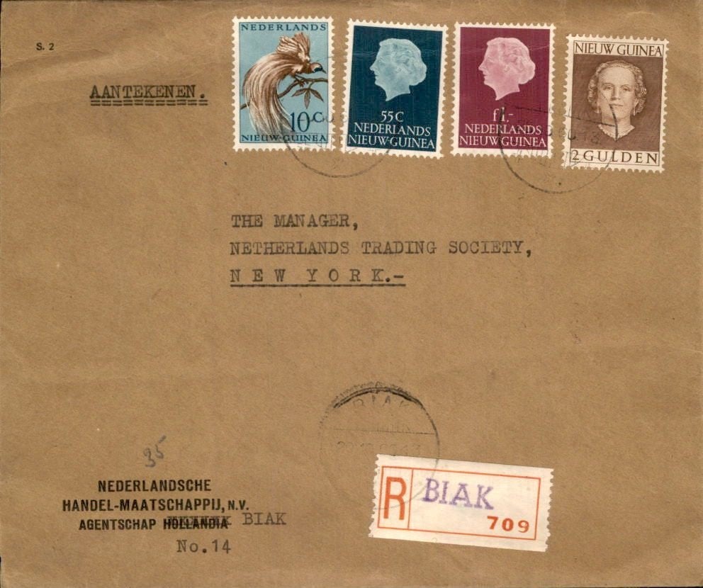 Aangetekend - Nederlands Nieuw-Guinea Biak - New York - 1960, Verzenden, Envelop
