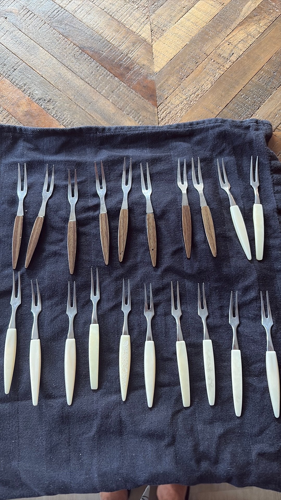 20 vintage cocktail vorkjes, Antiek en Kunst, Ophalen of Verzenden