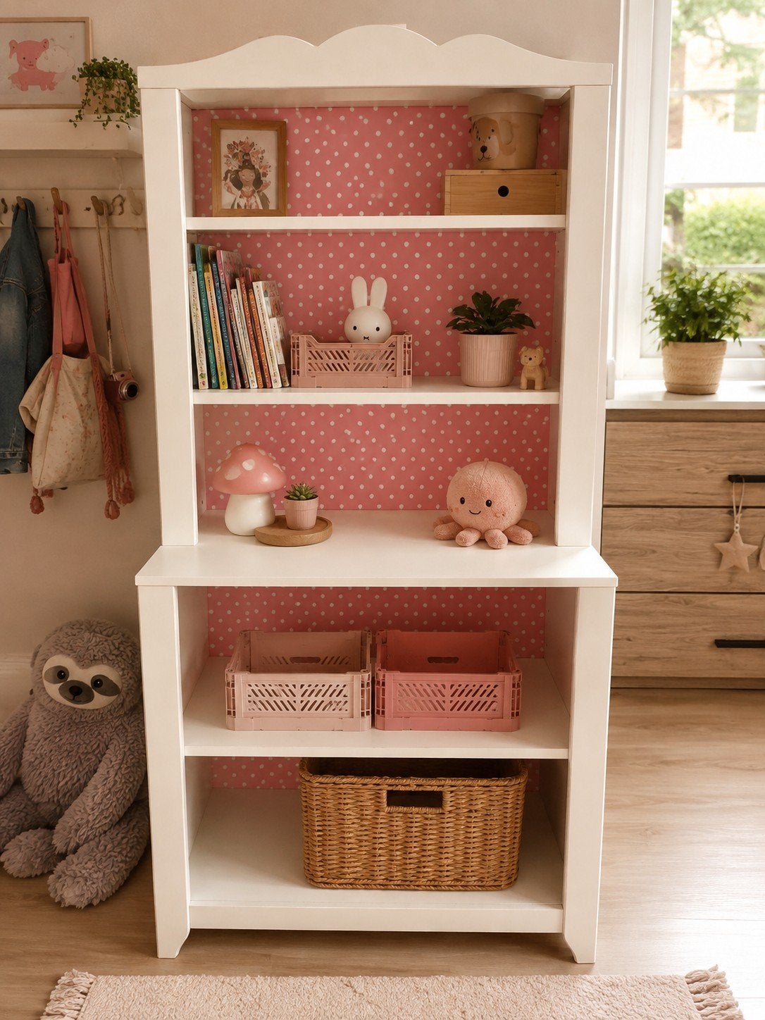 IKEA HENSVIK Kinderkast/Boekenkast Wit met Roze Achterwand, Kinderen en Baby's, Gebruikt, Kast, 105 cm of meer, Ophalen of Verzenden