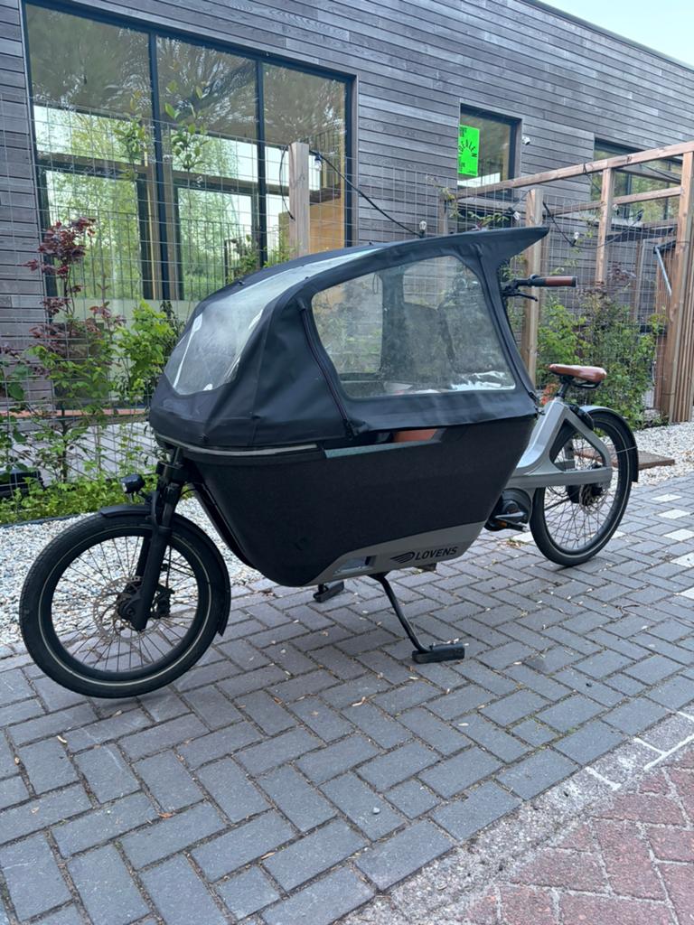 Lovens explorer S65 Bakfiets, Fietsen en Brommers, 4 kinderen of meer, Huif, Zo goed als nieuw, Schijfrem