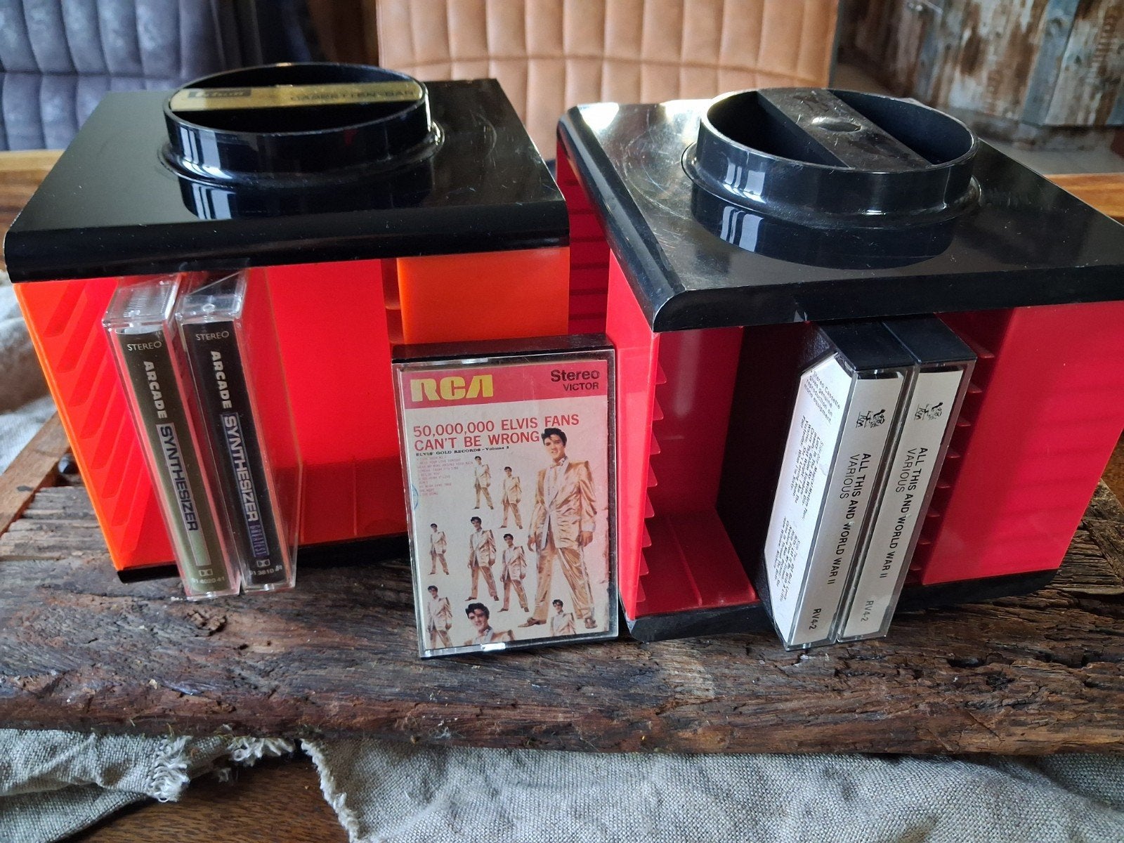 Vintage Cassettebandjes opberg molens., Gebruikt, 2 t/m 25 bandjes, Ophalen of Verzenden, Voorbespeeld