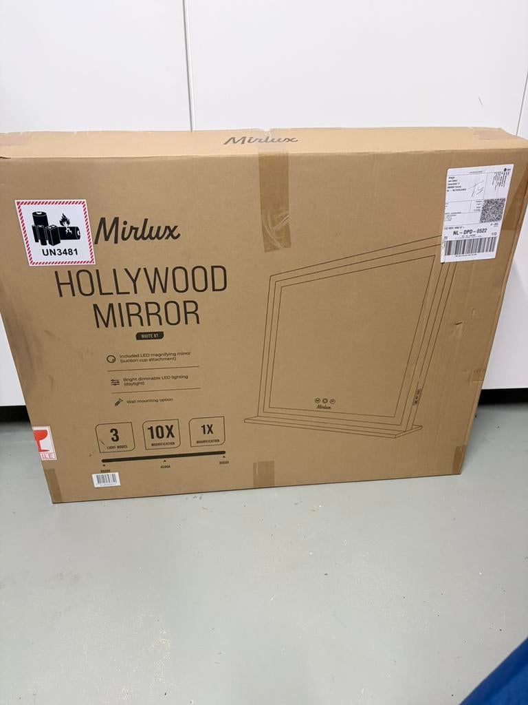 Mirlux Hollywood Mirror 80x60 wit bluetooth speaker, Ophalen, Nieuw, 75 tot 100 cm, Minder dan 100 cm
