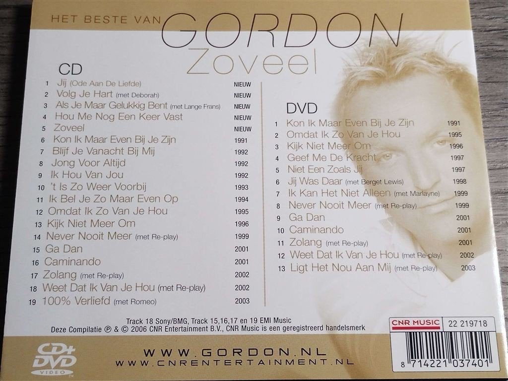 Gordon ‎– Zoveel [Het Beste Van Gordon CD + DVD], Cd's en Dvd's, Ophalen of Verzenden, Zo goed als nieuw, Pop