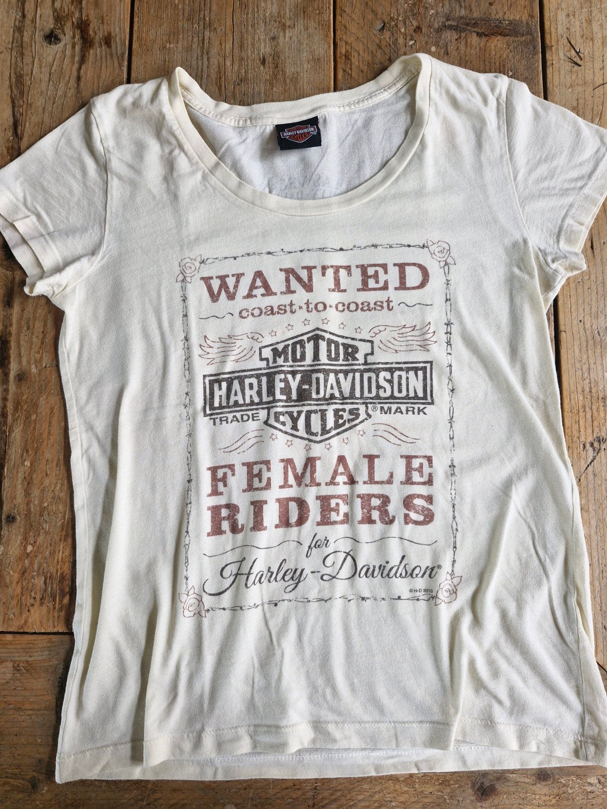 Harley-Davidson T-shirt  - Maat m, Kleding | Dames, T-shirts, Gedragen, Maat 38/40 (M), Wit, Korte mouw, Ophalen of Verzenden
