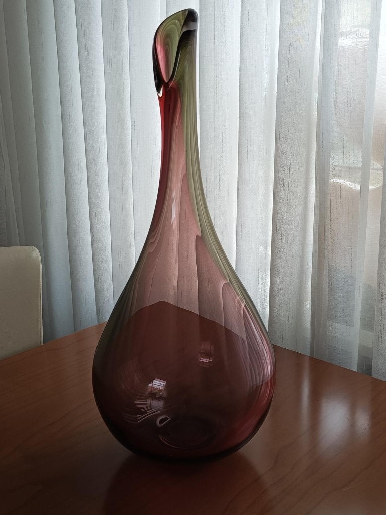 Fles-vaas Kristal-Glas Leerdam, Handgemaakt, Meerkleurig, Nieuw, Ophalen of Verzenden