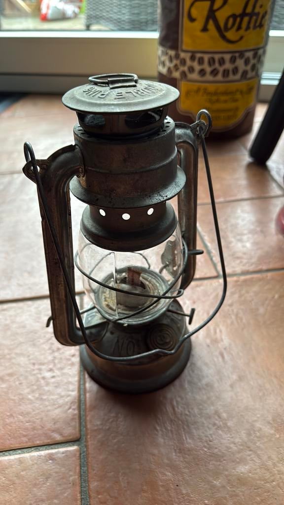 Stormlamp Double Ring, Antiek en Kunst, Antiek | Lampen, Ophalen of Verzenden