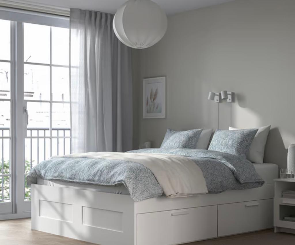 Ikea BRIMNES bed, Huis en Inrichting, Slaapkamer | Matrassen en Bedbodems, Ophalen, Zo goed als nieuw, Tweepersoons, 160 cm