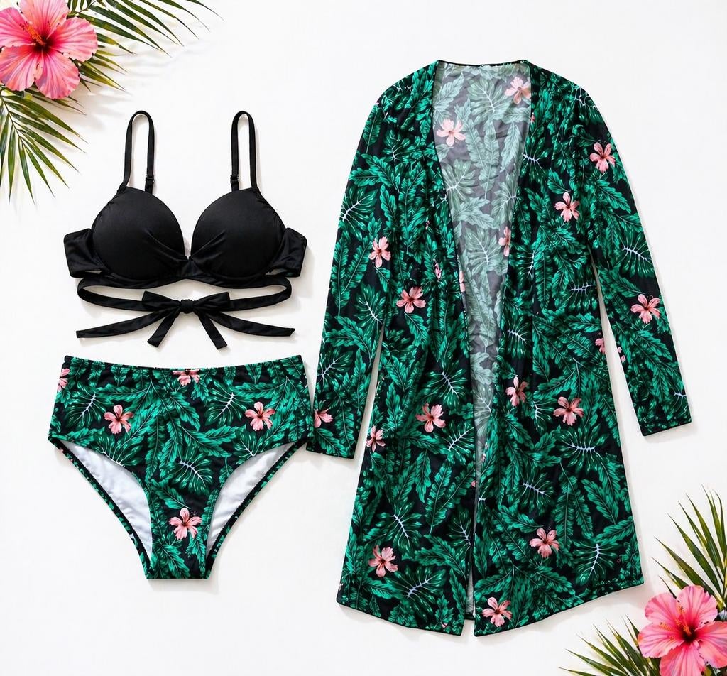Nieuw exotisch bikini badpak met omslagdoek maat m, Onbekend, Nieuw, Ophalen of Verzenden, Onbekend