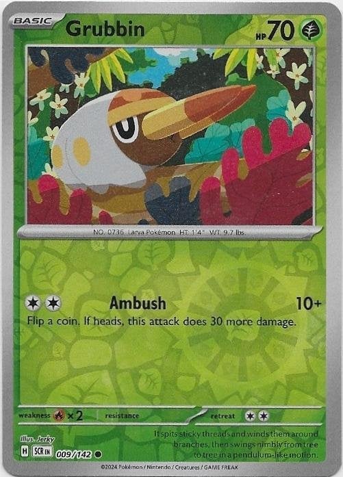 Stellar Crown,  Grubbin [reverse] 9/142, Hobby en Vrije tijd, Verzamelkaartspellen | Pokémon, Nieuw, Losse kaart, Verzenden