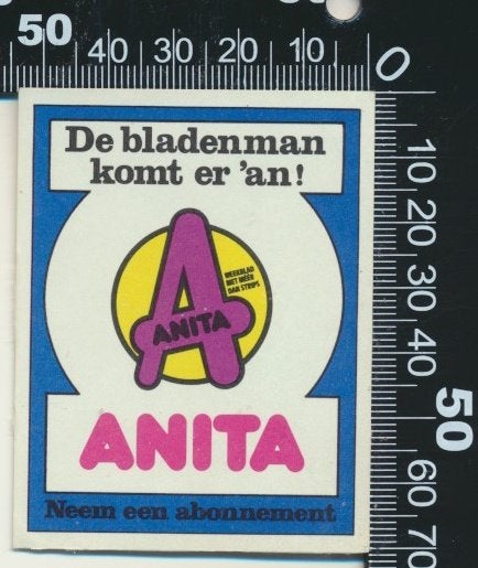 Sticker: De Bladenman - Anita, Ophalen of Verzenden, Zo goed als nieuw, Bedrijf of Vereniging