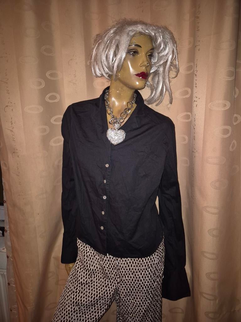 Zwarte blouse met lange mouwen Anne Fontaine mt 4/L, Maat 38/40 (M), Anne Fontaine, Zwart, Ophalen of Verzenden