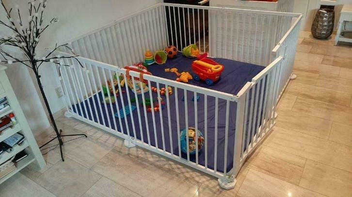 Grondbox / Playpen 7,3 meter inklapbaar (72 cm) Wit, Ophalen, Gebruikt, Overige vormen