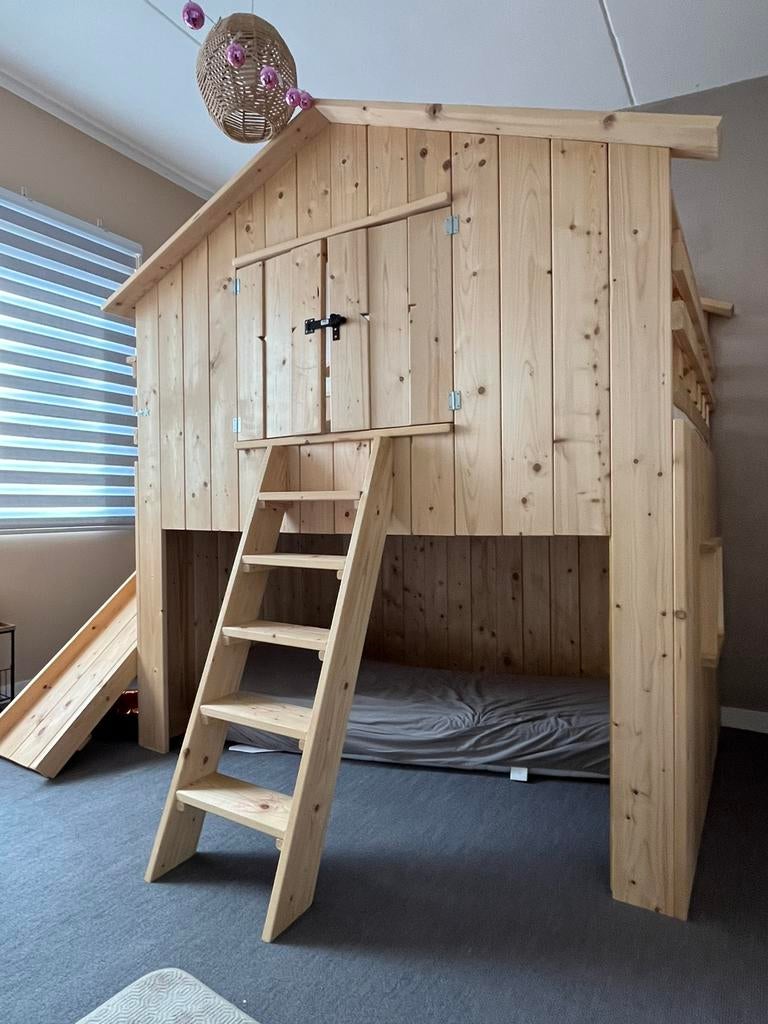 Boomhut bed 200 / 140, Ophalen of Verzenden, Zo goed als nieuw, Hoogslaper